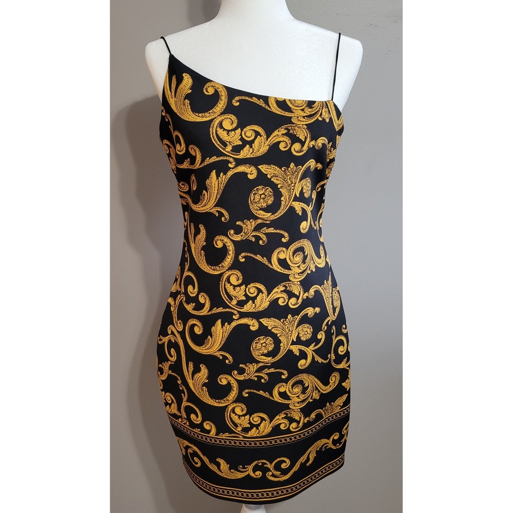 GUESS Bodycon Asymmetrical Shoulder Mini Dress